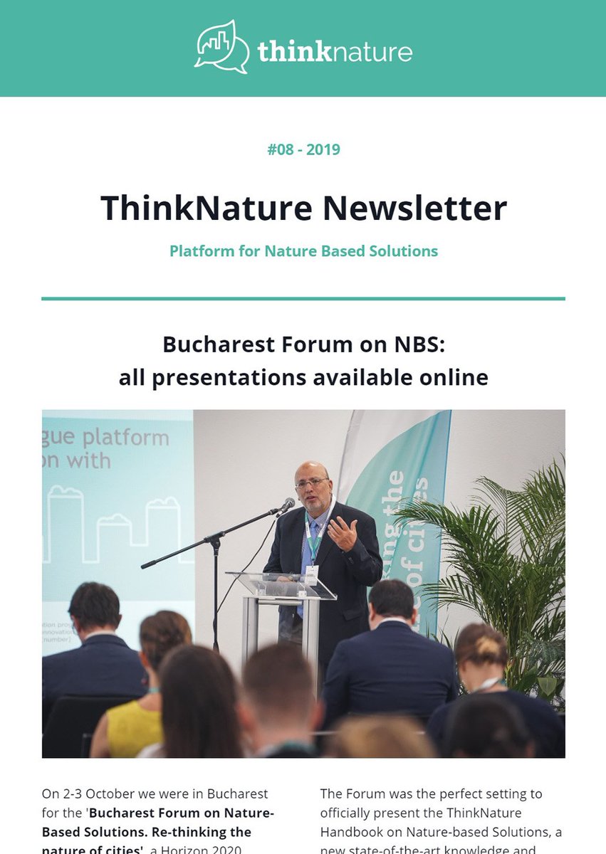 All the presentations from the Bucharest Forum on #naturebasedsolutions are available online. Discover more in our newsletter: bit.ly/2s8NKF5
