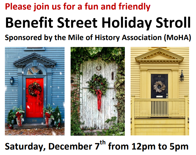 RISDMuseum's tweet photo. The RISD Museum is proud to be along the route of the renewed Benefit Street Holiday Stroll. Take a leisurely walk amid decorated homes and street lamps, greet friends and neighbors, enjoy festive drinks and snacks -- and there will be caroling for the extra-jolly. https://t.co/2eIFSnL7Dd