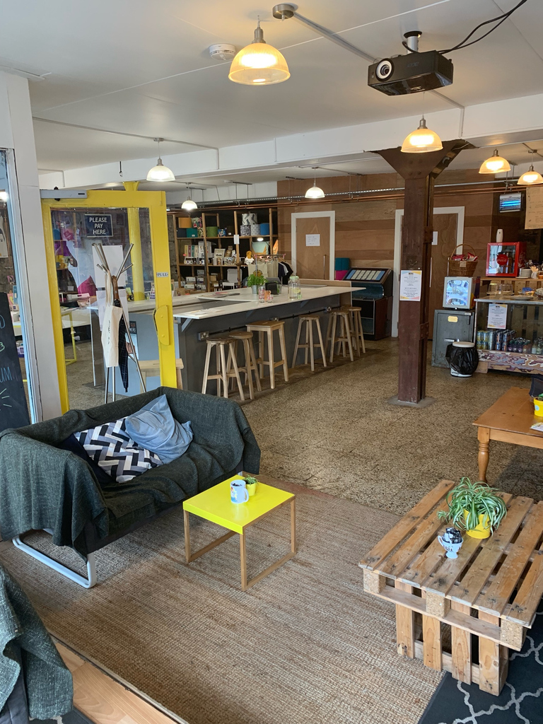 The Creative East End cafe is a great spot for: group meetings, catching up on work &amp; treating yourself to a coffee &amp; cake. 
#creativeeastend #calton #creativeglasgow #thebarras #glasgow #coworking #community #coffee #collaboration