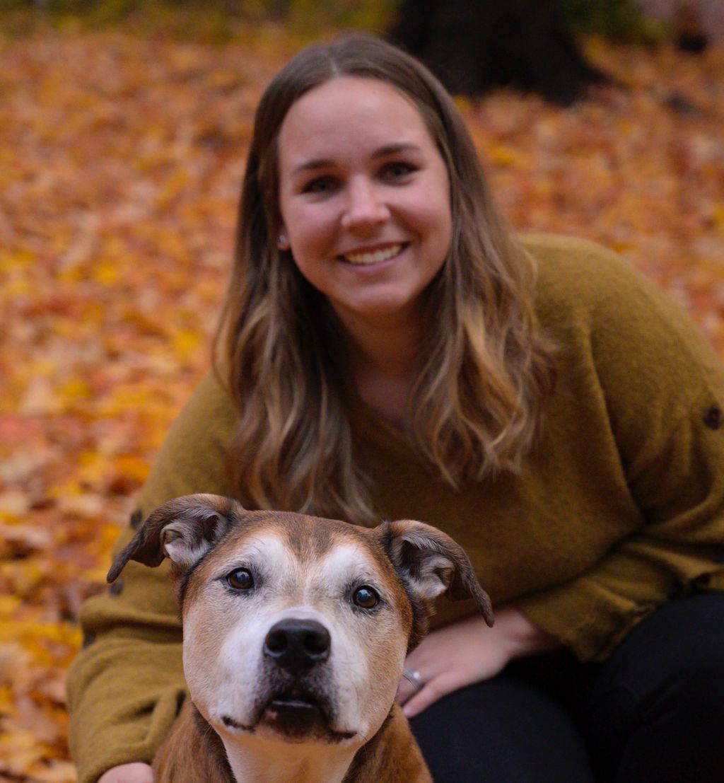 From our Good Girls &amp; Good Boys of Good Run series, we'd like to introduce - Darby! Darby enjoys frolicking in the fall leaves ( but really loves to frolic anywhere and everywhere ) and sat still only long enough to take this picture before running off and playing again!