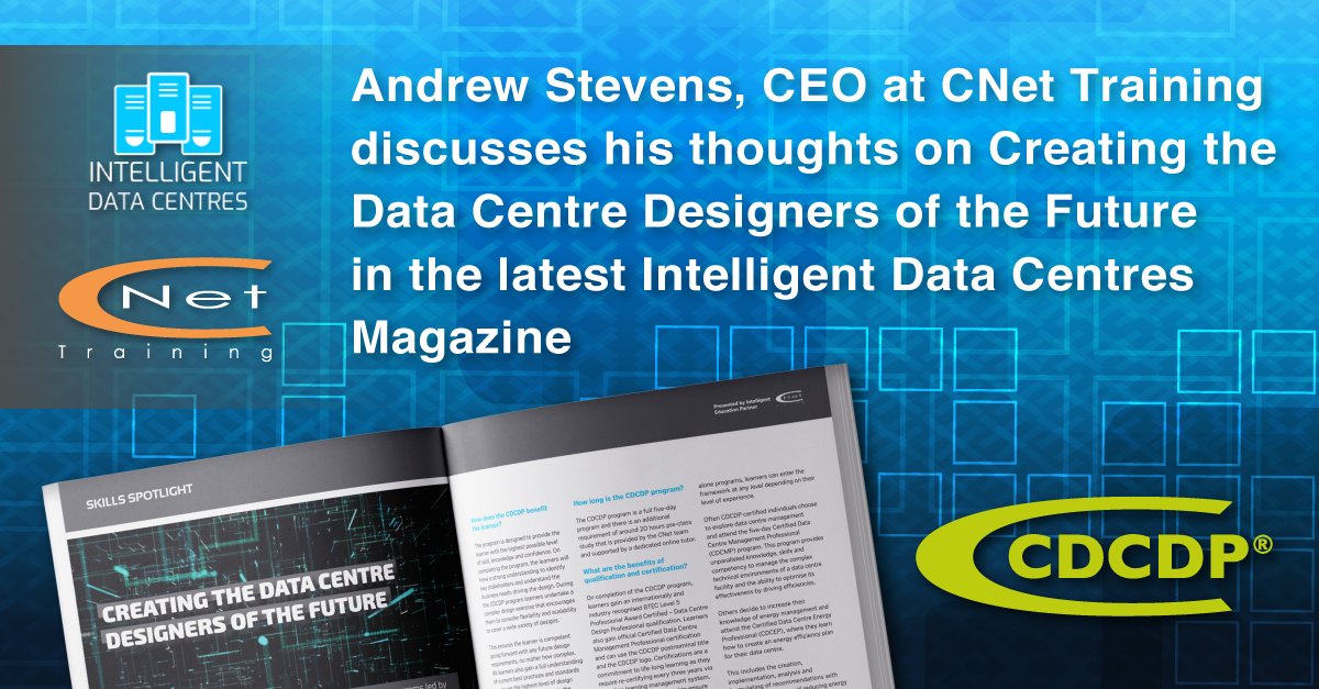CNettraining's tweet image. @CNettraining's President and CEO, Andrew Stevens discusses the Certified Data Centre Design Professional program (CDCDP®) in-depth in the latest issue of Intelligent Data Centres Magazine.

Read the full article here -  lnkd.in/dZ9nuzM

#CDCDP #cnettraining #datacenters
