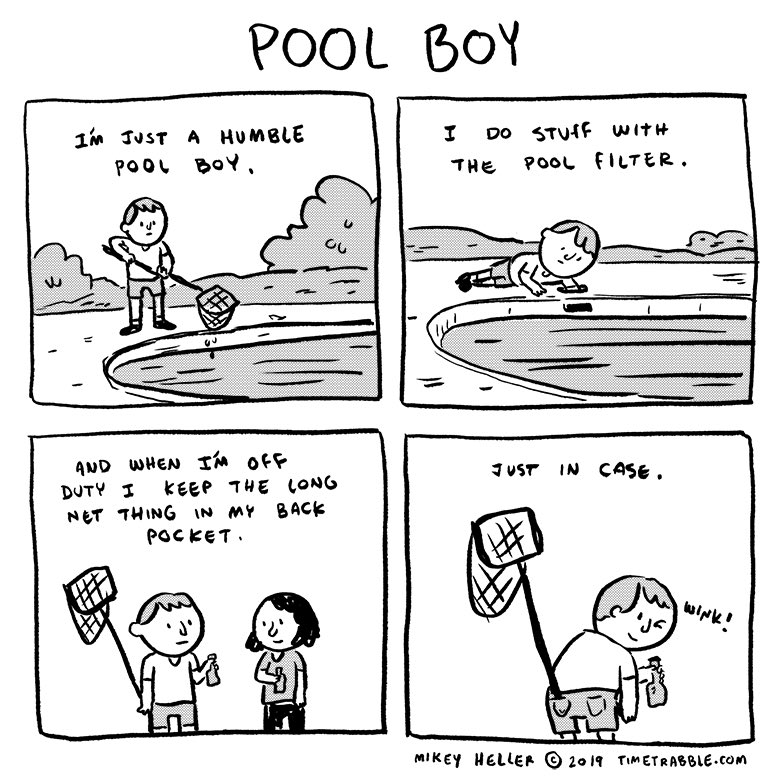 「i drew a comic about a pool boy 」Mikey Hellerの漫画