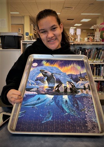 AssabetLC's tweet photo. Hey Ana! 😀👍Thanks for doing an amazing job with our puzzles! 🧩 Everyone is welcome (when time permits) to come in and work on these! Join us! #MondayMotivation #AssabetLC #AssabetDoMore #AssabetLCPuzzles @AssabetValley @AssabetSuper https://t.co/YOGGRqmtfp