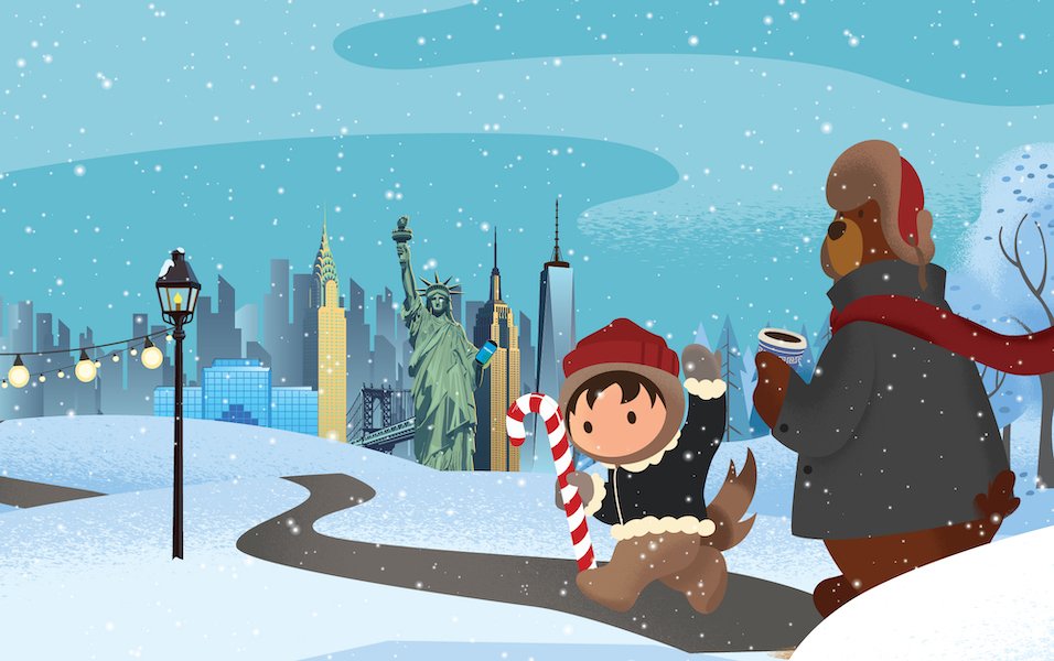 jasonroberts850's tweet photo. @hooliforce @gemziebeth @salesforce #Codey likes hot chocolate and strolls through NYC in the snow. https://t.co/kXsJFIYIZ8
