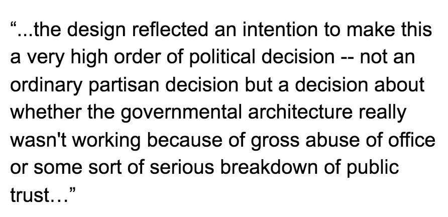 Tulis quote on impeachment and trial provisions of the U.S. Constitution