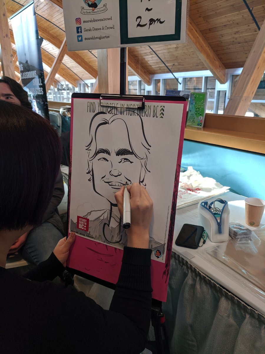 Study North BC (@study_northbc) on Twitter photo #StudyNorthBC is in #KelownaBC today! Come by the Rotary Arts Centre for <a href="/ECFairs/">EducationCareerFairs</a>! Come by to learn about studying in #northernBC and a caricature. #ECF2019 <a href="/CMTNcollege/">Coast Mountain College</a> <a href="/cnc_bc_ca/">College of New Caledonia (CNC)</a> <a href="/nrnlights/">Northern Lights College</a> <a href="/UNBC/">University of Northern British Columbia (UNBC)</a> #StudyNorthBC is in #KelownaBC today! Come by the Rotary Arts Centre for <a href="/ECFairs/">EducationCareerFairs</a>! Come by to learn about studying in #northernBC and a caricature. #ECF2019 <a href="/CMTNcollege/">Coast Mountain College</a> <a href="/cnc_bc_ca/">College of New Caledonia (CNC)</a> <a href="/nrnlights/">Northern Lights College</a> <a href="/UNBC/">University of Northern British Columbia (UNBC)</a>