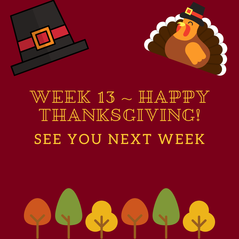 Just a reminder that there will be no UMAC meetings this week due to Thanksgiving!