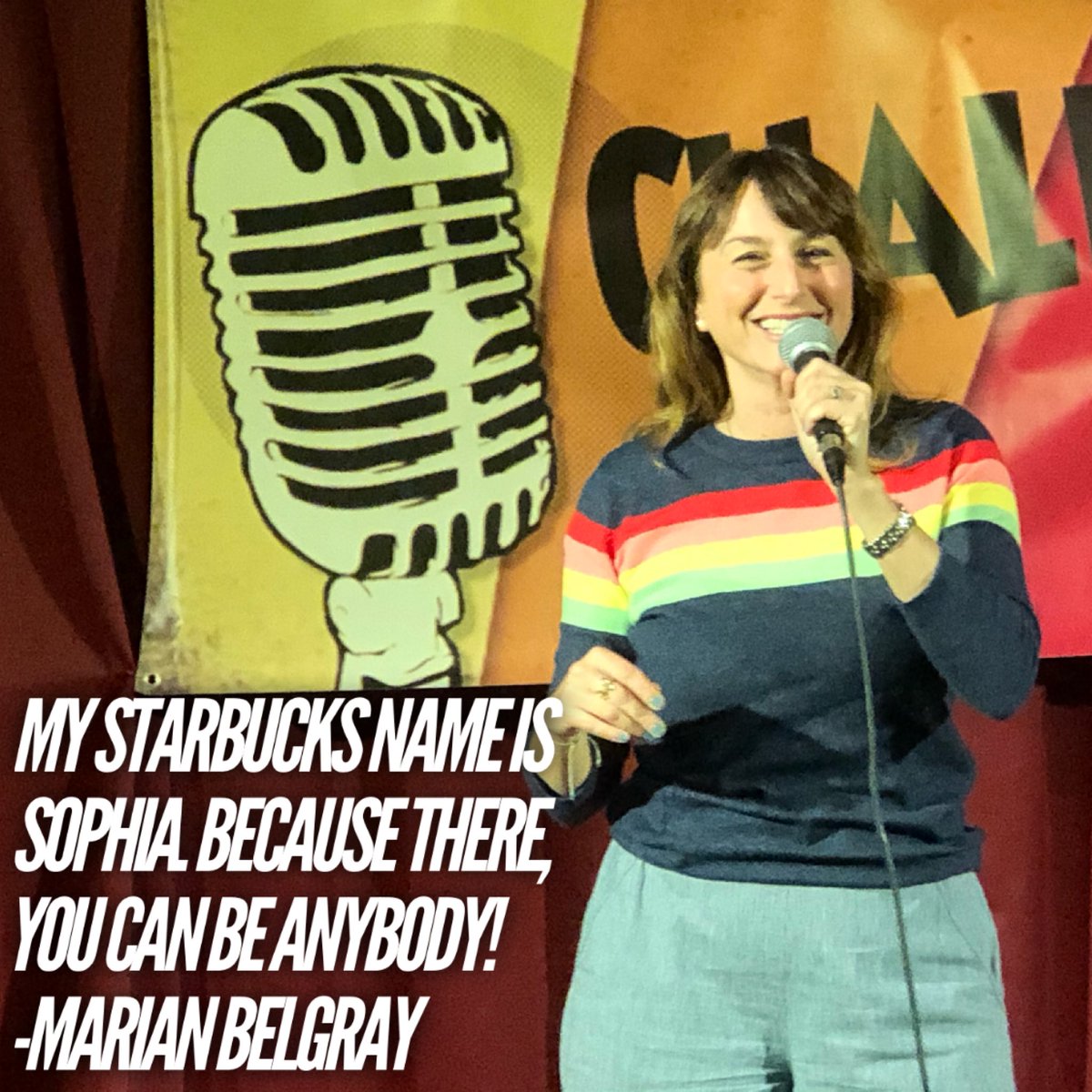 Thanks for sharing the laughs with us @marianbelgray 
Happy Monday!
#Comedy #funnyfemales #starbucks #coffee #thechallengemic