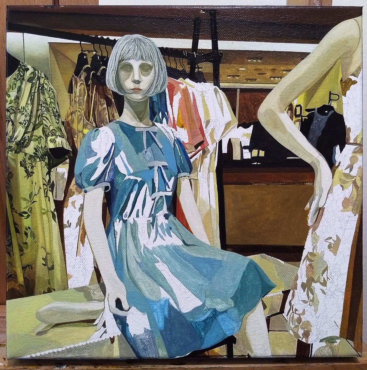 jolenelaiart's tweet image. Wip of &apos;Clover&apos;, coming soon for @SCOPEArtShow with @ThinkspaceArt in December.

#JoleneLai #ThinkspaceProjects #oilPainting #art #painting #femaleArtist #mannequin #fashion #scope