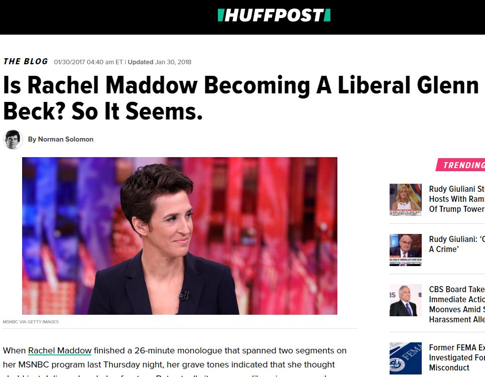 "Rachel Maddow sued for $10 million by One America News in defamation case"  https://www.cbsnews.com/news/rachel-maddow-sued-by-one-america-news-for-10-million-in-defamation-case/