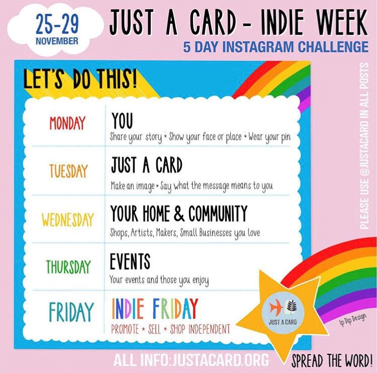 Hooray!
Thanks to you, we have hit Sixty Thousand followers on Instagram!
Instagram.com/justacard.
I wonder what Day Two of #indieweek will bring!
Roll on tomorrow!
#justacard