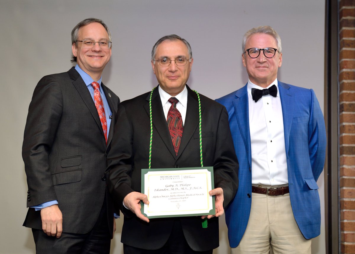 MSU_Surgery's tweet photo. Congrats to Dr. Gaby Iskander (faculty inductee) &amp; Dr. Kun-Tai (KT) Hsu (resident inductee) who were admitted into the  @AOA_society! Read more at: https://t.co/fO2CkUj5hj #surgtweeting #msumd https://t.co/6a34fbLhbA