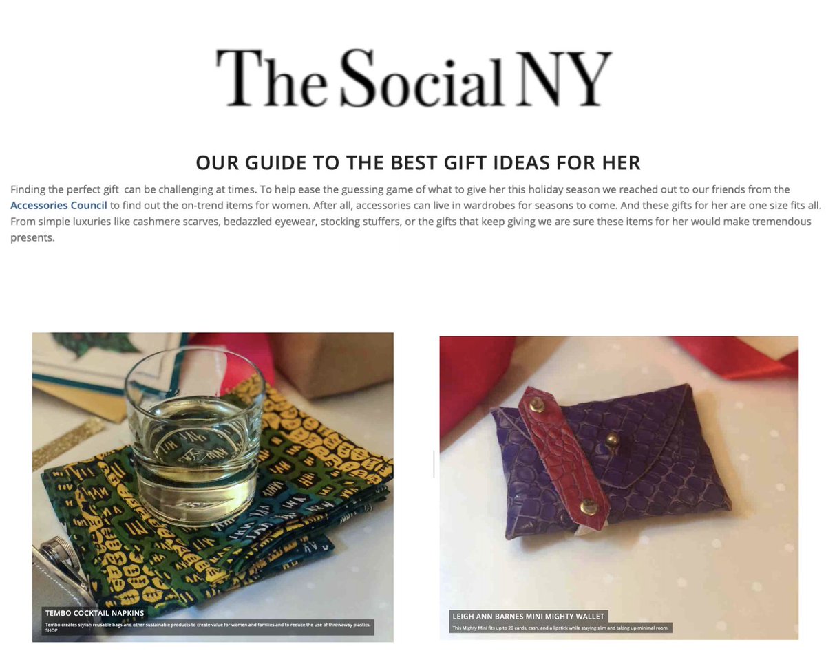 LeighAnnBarnes's tweet photo. Thank you @TheSocialNY -- Leigh Ann Barnes Mini Mighty Wallet + Hairband featured in The Social NY's Gift Guide. #giftguide2019 #wishlist https://t.co/C3dFAN2eP9 https://t.co/cOUdDsBQBk