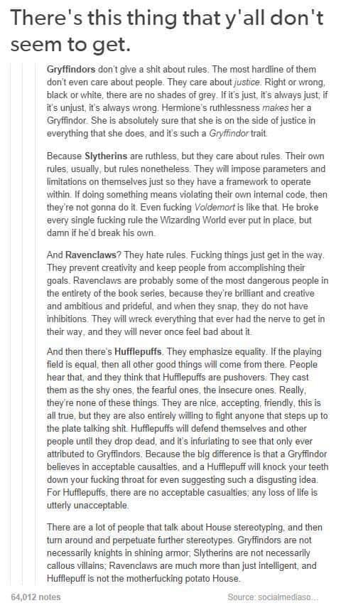 c8_marie's tweet photo. "And Hufflepuff is not the motherfucking potato House."
👏💛 https://t.co/aV0WlrYoJI
