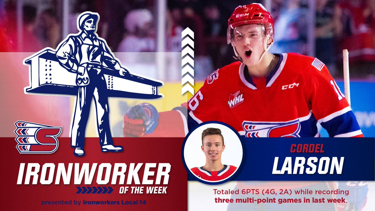 With three multi-point games in seven days, Cordel Larson is the Ironworker of the Week! #GoChiefsGo