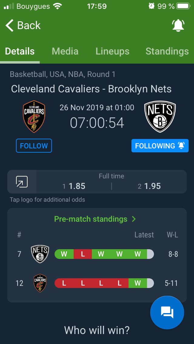 USProno2's tweet photo. Première affiche de la nuit, présentation ci-dessous:

Brooklyn en back to back se déplace dans l’Ohio pour y affronter les Cavs. Les nets sur une bonne série (4V-1D) sur les cinq derniers matchs devraient avoir le dessus sur Cleveland (1V-6D) sur les 7 derniers matchs

#NBA https://t.co/LuVqloKDvc