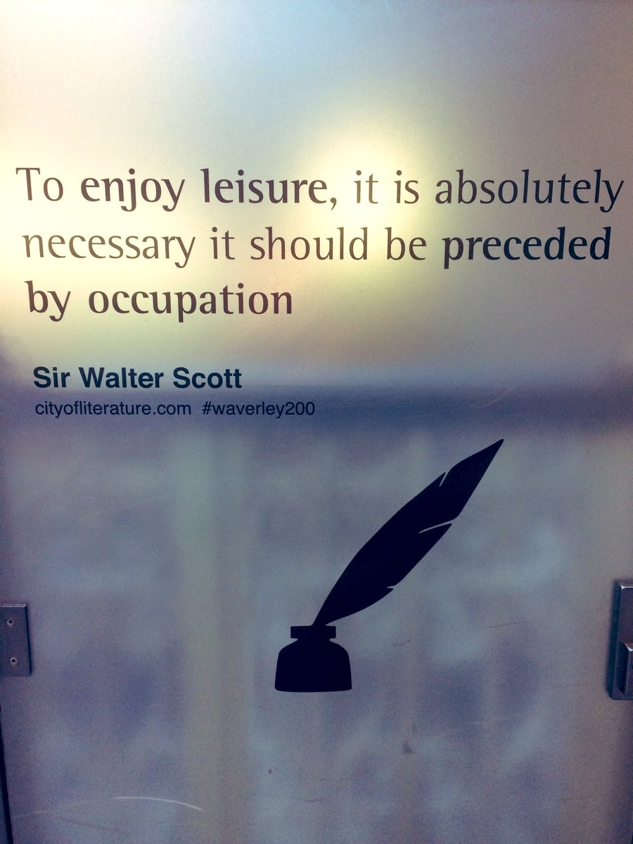 Sir Walter Scott was on to something when he wrote "in order to enjoy leisure, it is absolutely necessary it should be preceded by occupation" - I found it easier to value and enjoy my leisure time when I'd been working 2/10