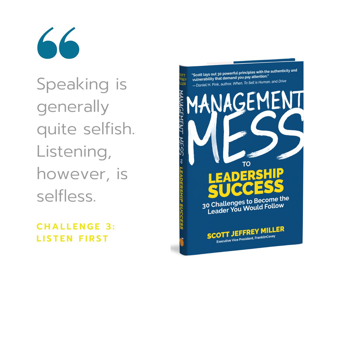 scottmillerj1's tweet photo. Challenge 3: Listen First                                     When was the last time you listened to understand rather than to reply? #ownyourmess #messtosuccess #listenfirst https://t.co/mEvNVHN7TL