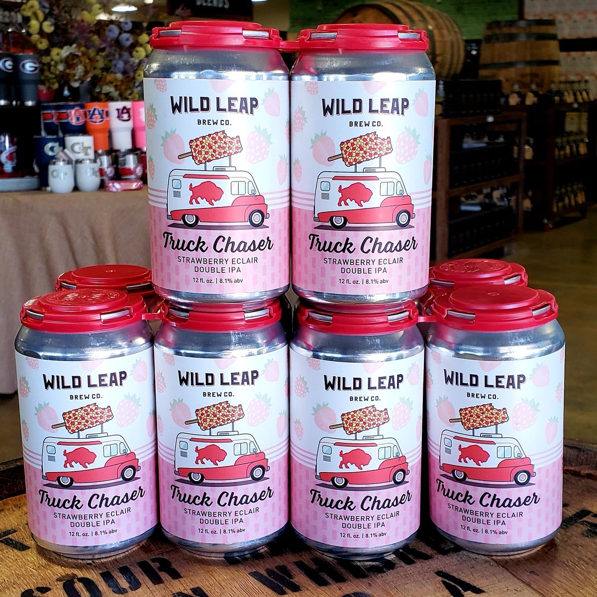 TheBottleShopga's tweet photo. The newest Truck Chaser from @wildleap is here!!! Strawberry Eclair double IPA #GAbeer #truckchaser #strawberryeclair #dipa https://t.co/X0K9oiQkTr