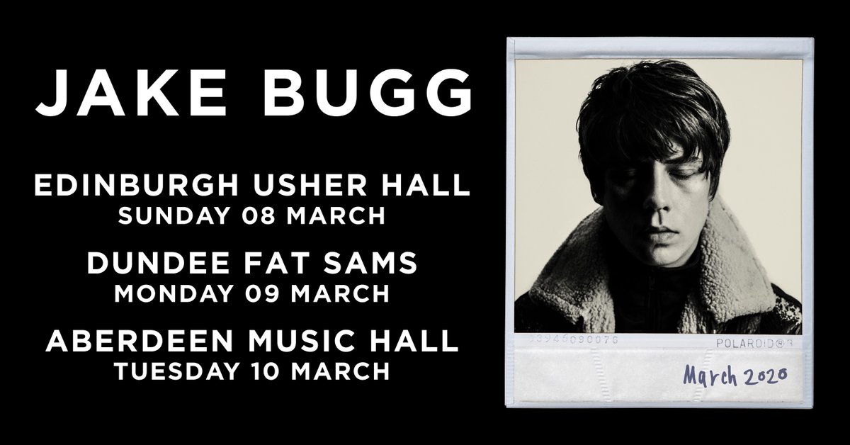 ON SALE » Tickets for @JakeBugg's March tour at @theusherhall, @fatsams & Aberdeen Music Hall are NOW! TICKETS ⇾ gigss.co/JakeBugg