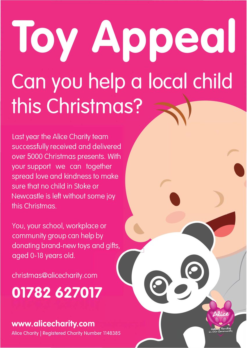 Fenn1875's tweet photo. Fenn's are supporting an amazing local #charity with their Christmas Appeal: @_alicecharity - They support children and families within the communities of Stoke-On-Trent and Newcastle-Under-Lyme, in times of crisis with their Christmas 1of2...
#fennfoundation #Christmas #poverty https://t.co/OR81VZvppK