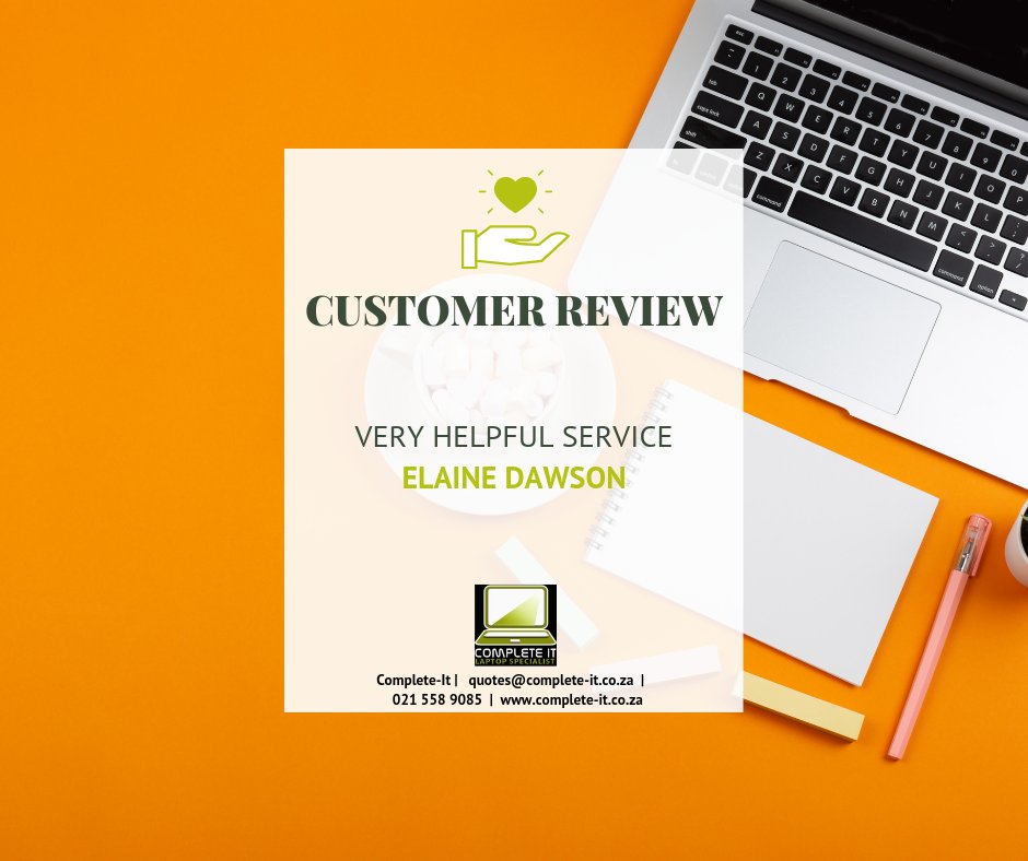 CompleteITCT's tweet image. Another great review from a customer.  Thrilled that we can be of service to our community and tribe.  
#completequality #completereliability #computersforsale #notebookspareparts #refurbishedlaptops #demolaptops #computerrepairs