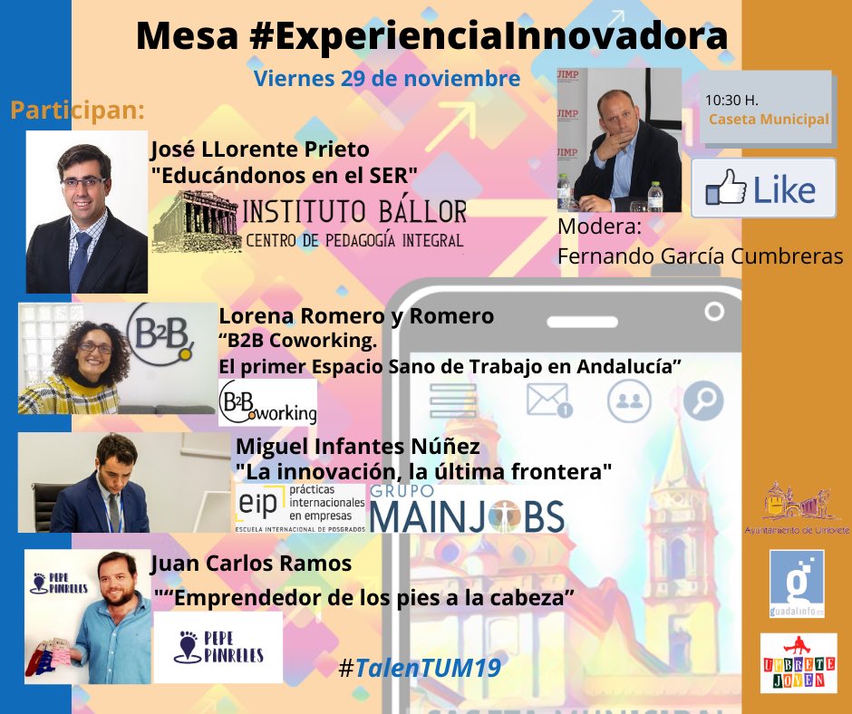 Como cierre,la Mesa de #experienciasinnovadoras, ... es posible‼️las locuras existen y se hacen realidad, convirtiéndose en proyectos maravillosos y únicos #emprendedores 💯<a href="/PepePinreles/">Pepe Pinreles</a> <a href="/sanatuespacio/">Lorena Romero</a> <a href="/sierracabrilla/">Miguel Infantes</a> <a href="/ballor_de/">INSTITUTO BÁLLOR Centro de Pedagogia Integral</a>