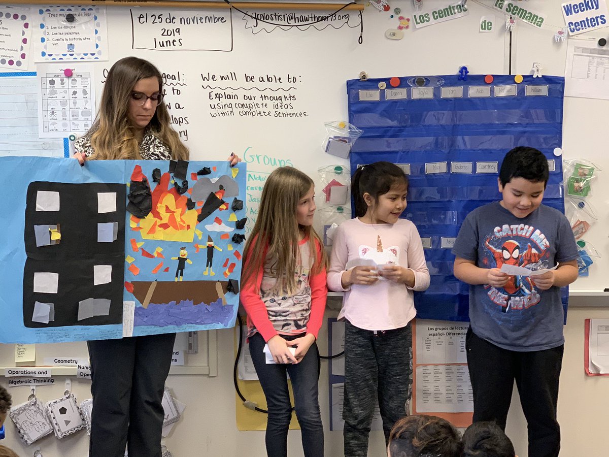 duallanguaged73's tweet photo. The Great Chicago Fire! Wonderful presentations by 3rd grade students in @roselyngovostis class! #greatchicagofire #historicalfiction #3rdgrade #greatpresentations #govostis #duallanguage https://t.co/DgPcKw6347