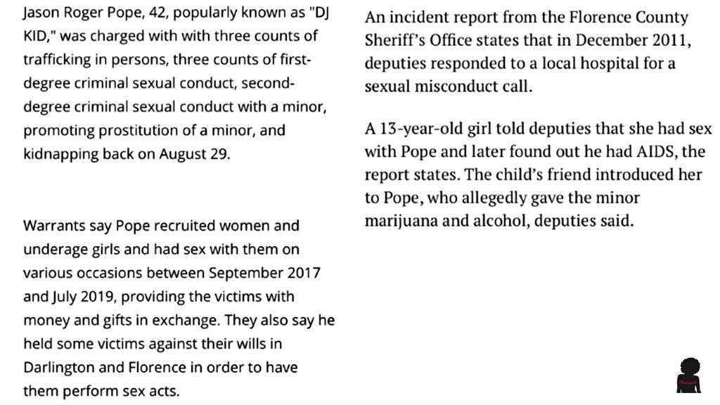 Here is Jason Roger Pope bragging targeting young black girls. He used his  #dj fame in addition to drugs and Marijuana.  #16DaysofActivism2019