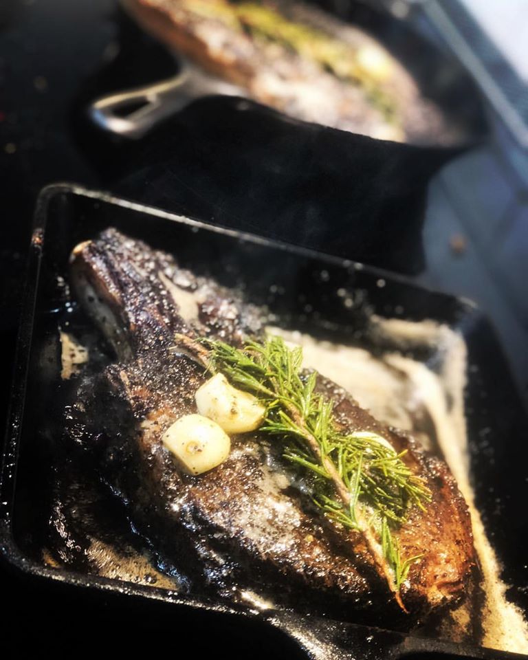 Looking to mix up the #holidays with a new crowd-pleasing dish? Try coffee-crusted #ribeye #steaks a la Chris Shaw, pan seared with red wine reduction on his #AGA Elise #induction range.