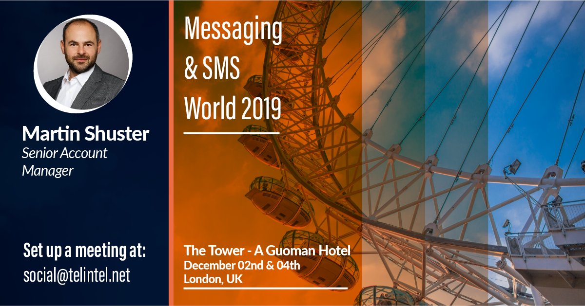 TelintelGroup's tweet photo. Meet Martin Schuster, our Senior Account Manager at Messaging &amp; SMS World this December 3-4. Come check out Telintel's latest developments in Messaging and SMS technology.

Schedule a meeting at: social@telintel.net

#telintel #sms #technologies #wholesale #telecommunication https://t.co/4fdeboTwD6