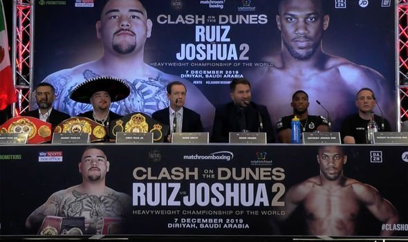 ufc_246_live's tweet photo. LIVE: Joshua Vs. Ruiz 2 NYC Press Conference | FIGHT ...
#joshuavsruiz2 #RuizJoshua2 #ruizjrjoshua2 #ruizjoshua2 #Andy_destroyer1 #anthonyfjoshua

@joshuaruiz2live 
2019 Dec. 7 rematch

#boxing #BOXINGNEWS #WBA #1BF #WBO &amp; #1BO
#Ruiz #aj #wbcboxing
#joshuaruiz2live https://t.co/b7Q9Onrn8l