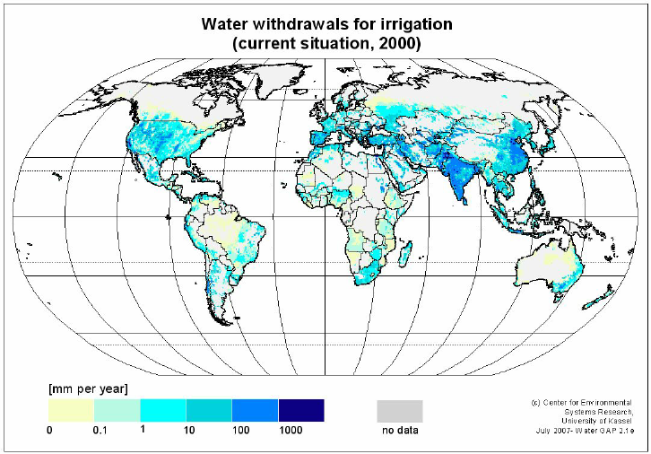 But what is this going to mean in terms of economic impacts? How big of a deal is it?Especially for the 42% of global crop production that relies on irrigation?So far we don’t have a lot of empirical evidence on surface water.
