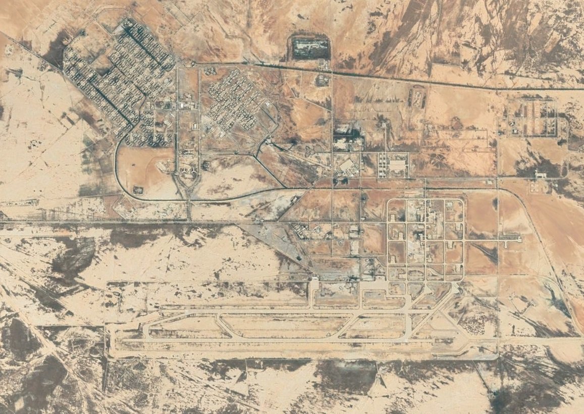 Around 85km Southeast of Ahvaz, there is Shahid Ardestani airbase, an actual military airbase, near Omidiyeh (30.834025° 49.564275°). 3/10