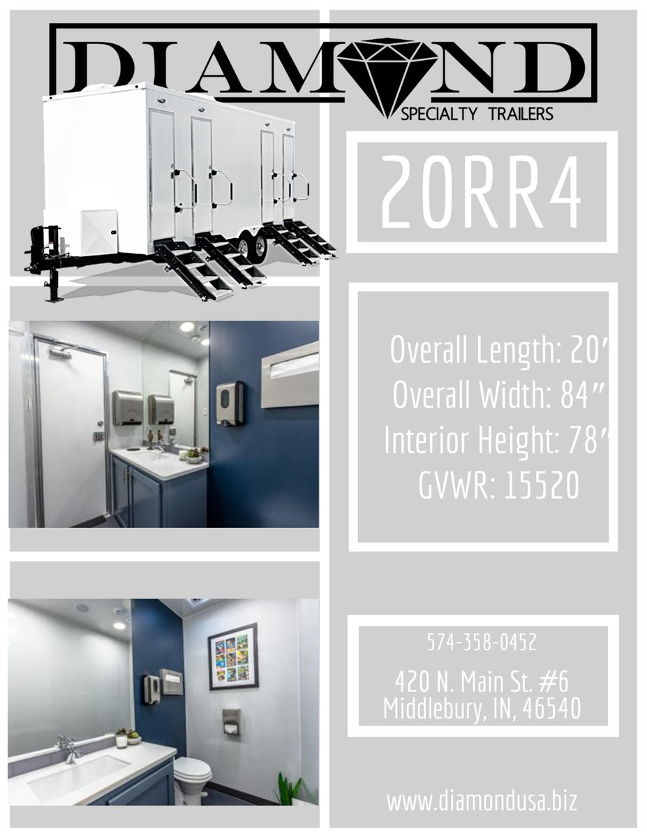 DiamondTrailers's tweet image. #upgrade #mobilerestroom #byebyeportopotty #DIAMOND #specialty #Specialtytrailers #sanitationunits #bathroom