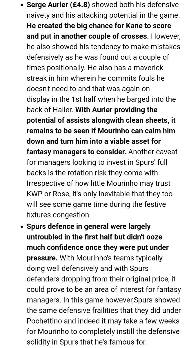 Aurier creative But showing naivety Rotation risk Spurs show defensive frailities 