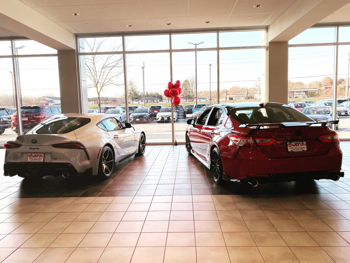 ToyotaIowa's tweet photo. The dynamic duo! 👀 #supra #premium3.0 #camry #trd #2020 #squad #toyota https://t.co/DzxQTEGfAg