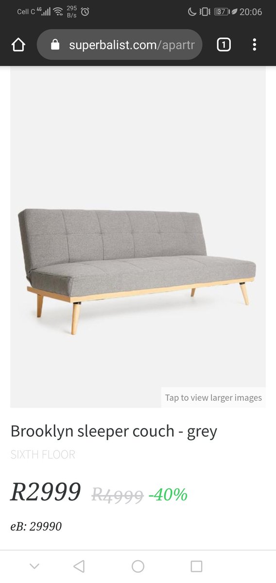 Razzi_Berry's tweet photo. @superbalist #SuperbalistSpoiler I would get me this Grey Brooklyn sleeper couch https://t.co/o4c38vq6Vv