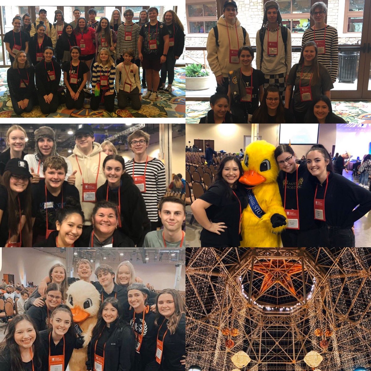 mostheatretweet's tweet photo. Congrats to the MHS Theatre program who traveled 20 kids to #ttsf19 to compete and learn! Top right is our 6 duet acting kids and 2 SM who qualified for ITF. Thanks for being awesome and sharing me with 8000 others! Great plays! Great workshops and memories forever! πππ https://t.co/Z1YBMONJFo