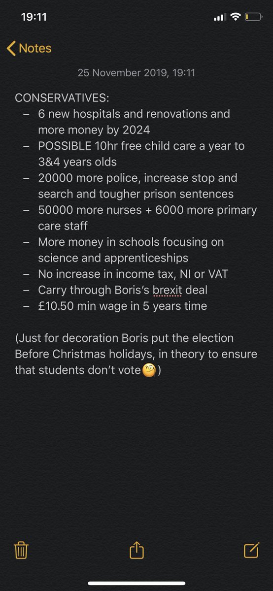 itszovy's tweet photo. I realised most people haven’t registered to vote because they either don’t know or care what’s going on so here’s a quick summary of their manifestos. Bare in mind the deadline to register is tomorrow the 26/11. https://t.co/9sjWint29k