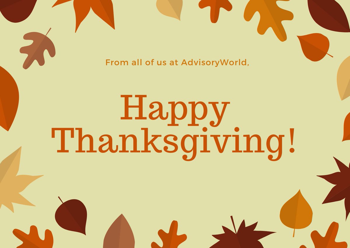 AdvisoryWorld's tweet image. Sending warm and heartfelt wishes from our @AdvisoryWorld family to yours. #HappyThanksgiving