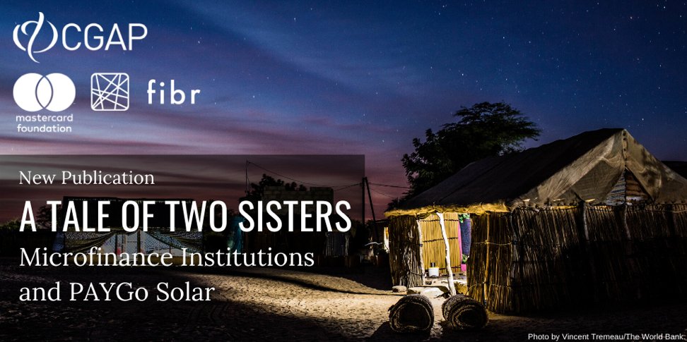 How are microfinance institutions in #Africa partnering with #PAYGo companies to reach more customers and advance #financialinclusion? 

New <a href="/CGAP/">CGAP</a> <a href="/MastercardFdn/">Mastercard Foundation</a> &amp; <a href="/FIBR_BFA/">FIBR</a> report highlights how PAYGo financing can increase reach. bit.ly/2Qzph6g #digitalpayments #SDGs