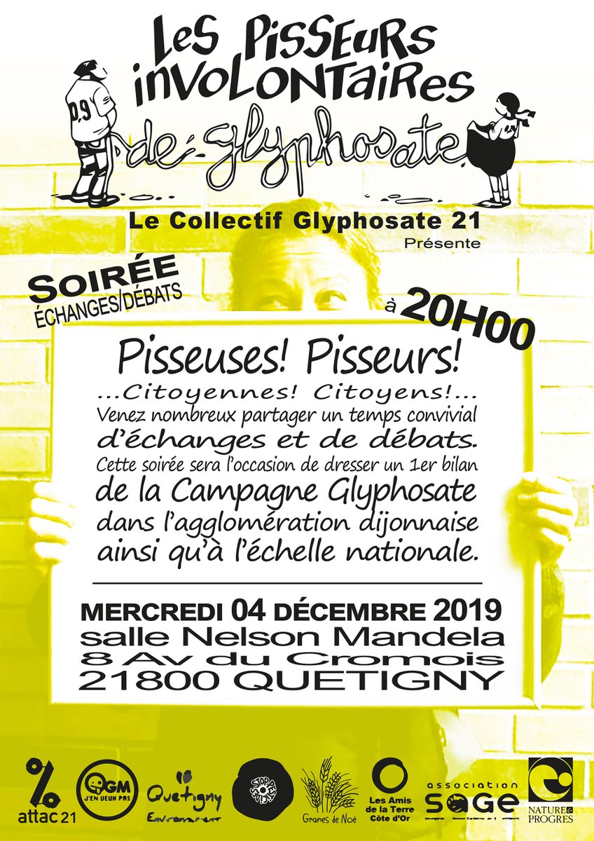 Ou la la !
La Campagne #glyphosate laisse les gens ayant fait ces tests avec beaucoup d'interrogations et de crintes
Face à des autorités mutiques, voire incompétentes ??
Rencontrons-nous et échangeons nos savoirs et nos questions.
RV le 4 décembre à Quétigny à 20h