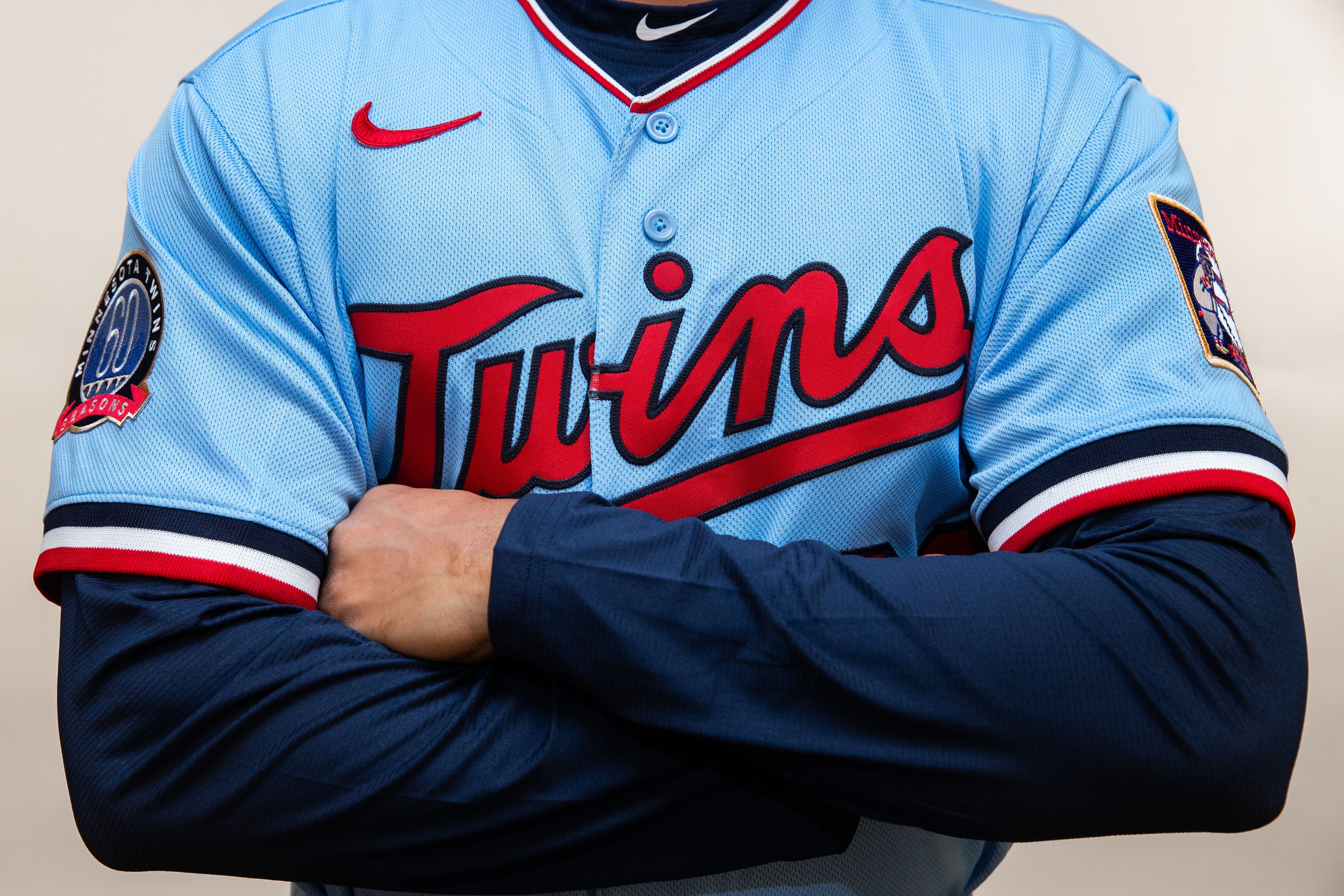 Minnesota Twins on X: Grab your authentic Nike baby blue alternate uniform  top, baby blue player tees, and New Era 59Fifty hats featuring the 60th  anniversary side patch starting today at the