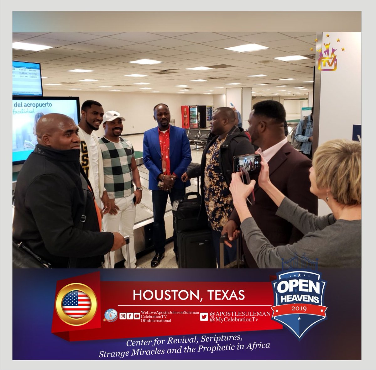 MyCelebrationTV's tweet photo. OPEN HEAVENS 2019 - HOUSTON, TEXAS With Apostle Johnson Suleman

**The Arrival... 

#FromAuchiToTheWorld
#JesusIsInTown
#OpenHeavens2019
#CelebrationTV
#Houston_Texas https://t.co/xdPoMGXTDU