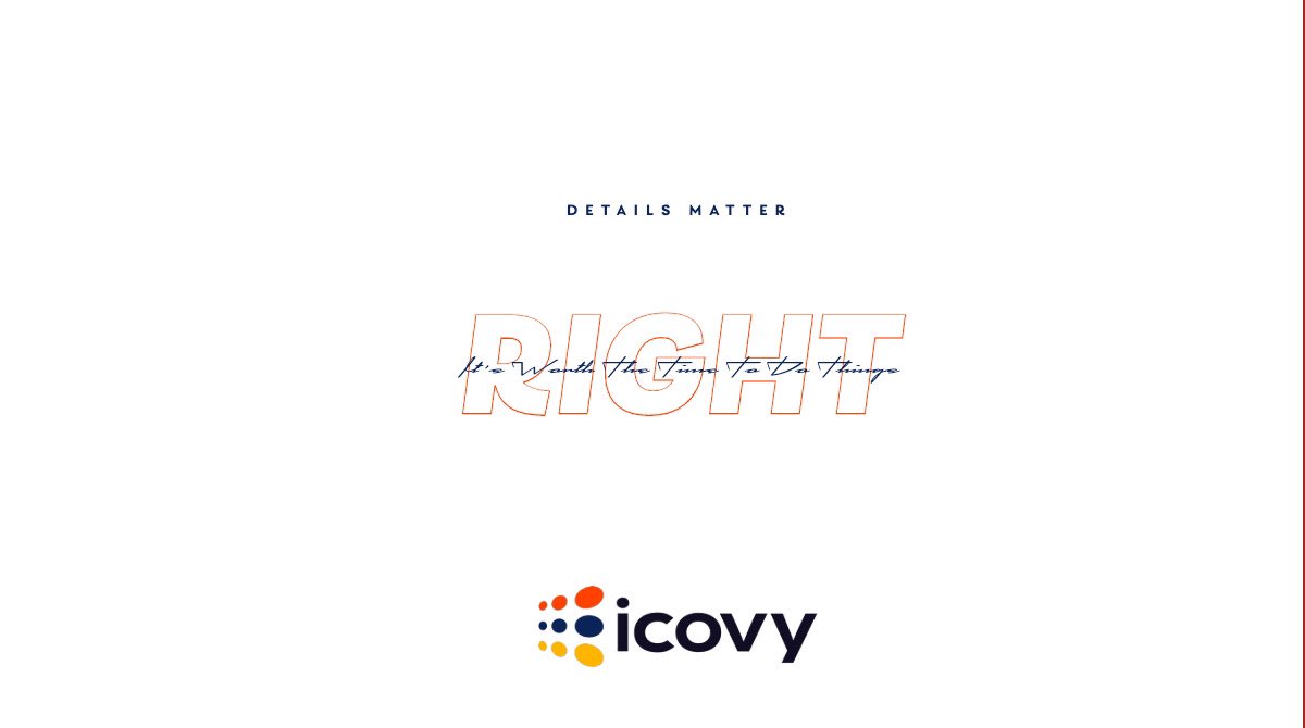 Details matter, it’s worth the time to do things right; with the fast pace of today’s world, sometimes we get caught up in rushing the process that we miss the important details. Details  can be what’s sets apart average work from exceptional. #Icovy #IcovyMarketing