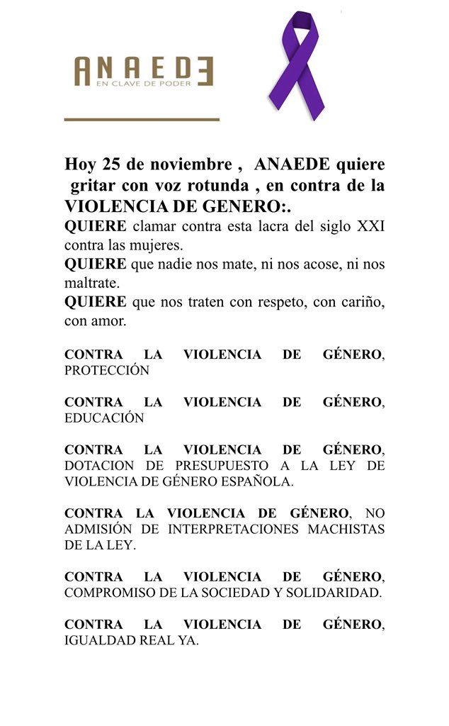 <a href="/ANAEDE3/">ANAEDE</a> #diacontralaviolenciadegenero
