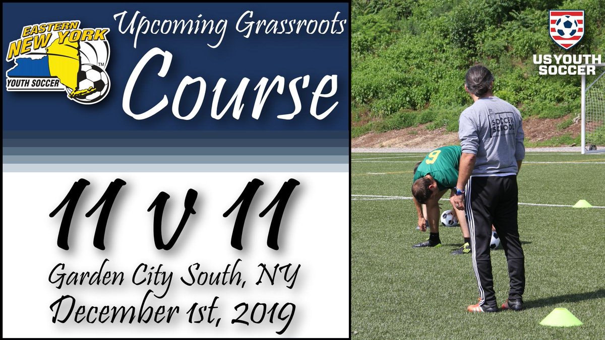 ENYSoccer's tweet photo. Start the holiday season off by taking your first ⚽️ coaching course! Register for the upcoming 11v11 Grassroots Course in Garden City South! https://t.co/iXrs6wBFkY #USYouth #Soccer #Coaching https://t.co/C5lChNIAc0