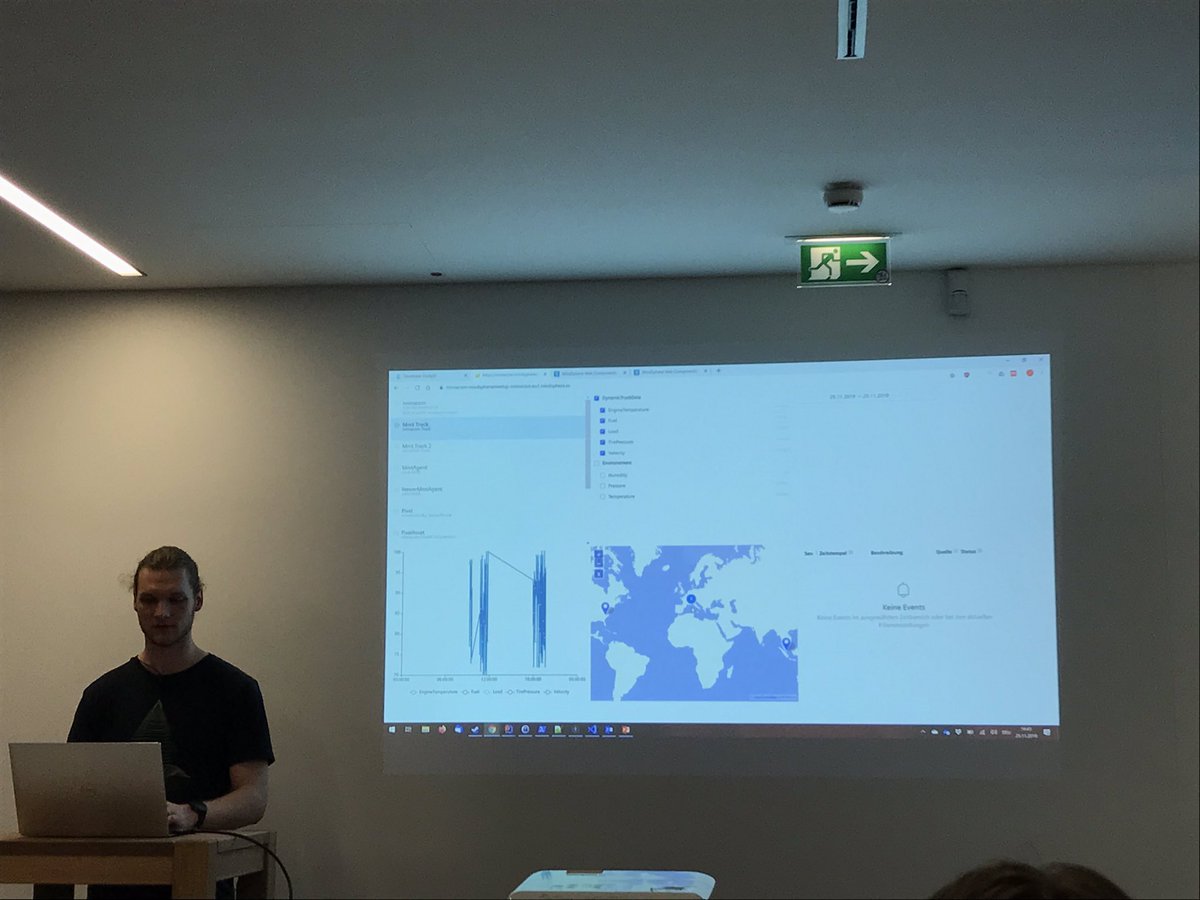 fabiankleiser's tweet photo. And it actually works! Here is our custom app visualizing the live data from our mining truck simulator 🚀 #mindsphereSTG #IIoT @mimacom https://t.co/F6GxZu9P6N