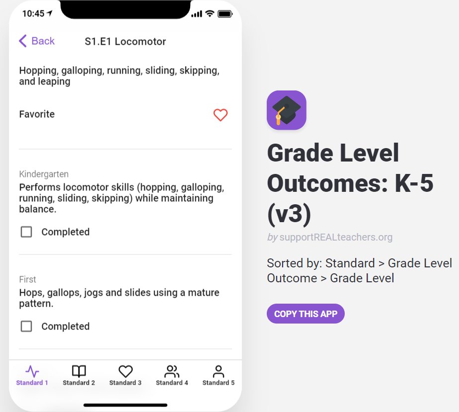 supportREALtchr's tweet photo. New version of @SHAPE_America GLOs apps allows you to check off each individual GLO when completed. #physed #pegeeks

Elem - https://t.co/MSIANiNKiR

Middle - https://t.co/QrdKlgBND8

High - https://t.co/TtfIJ642WA https://t.co/RzRj8kSUSB